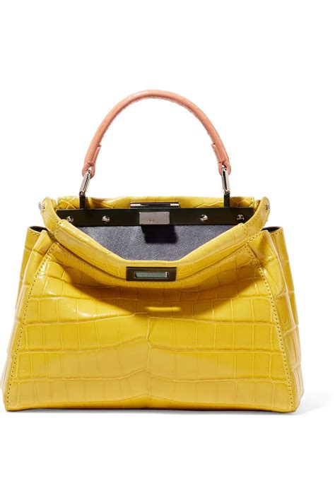 fendi yellow peekaboo bag